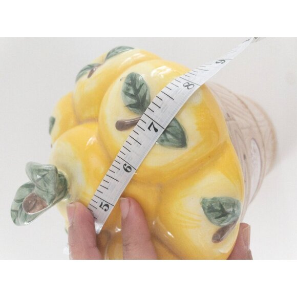 Pfaltzgraff Golden Delicious Apple Basket Ceramic Cookie Jar 11" Dishwasher & Mi - Picture 7 of 12